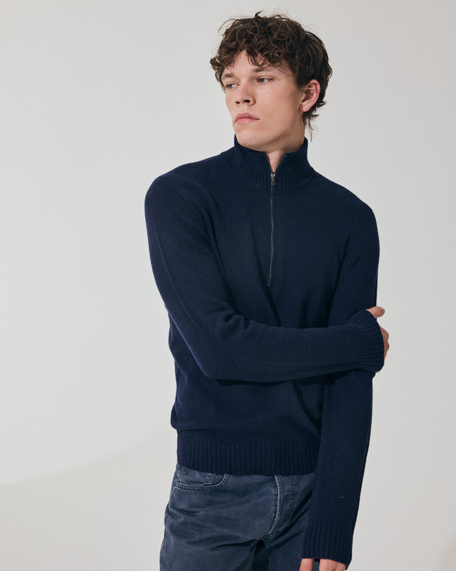Scaglione ARMY ZIP HYBRD CASHMERE CASHMERE NAVY