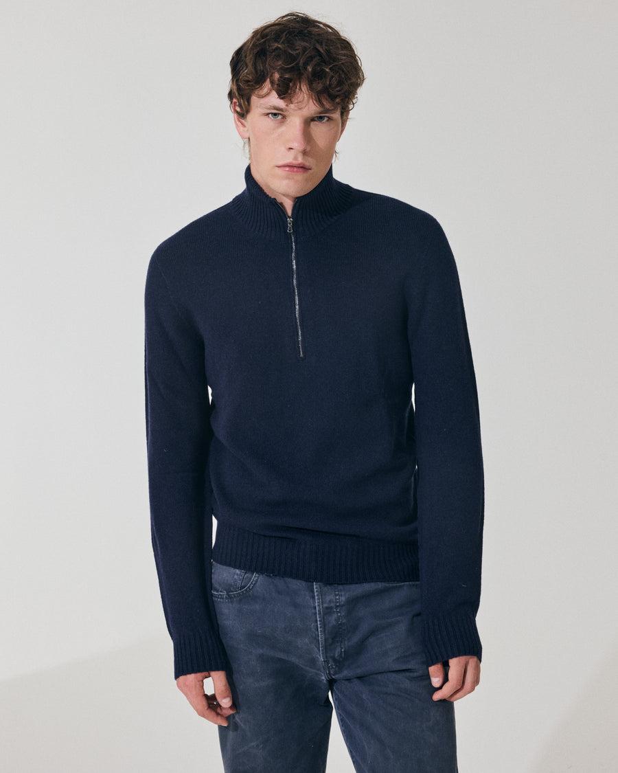 Scaglione ARMY ZIP HYBRD CASHMERE CASHMERE NAVY