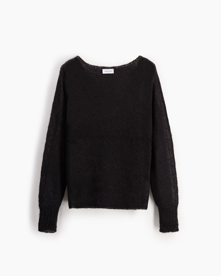 Scaglione BOAT NECK BOXY RAGLAN SEAMLESS BLACK