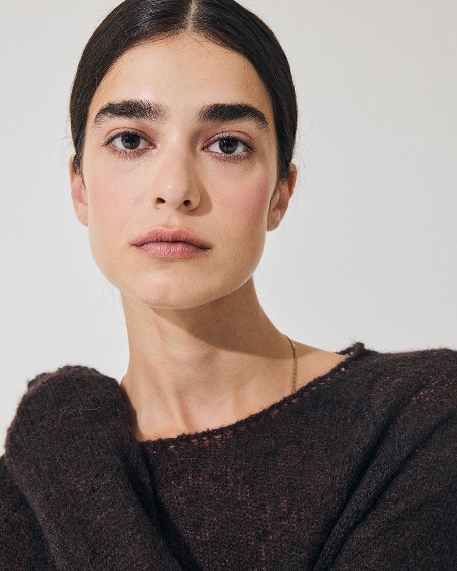 Scaglione BOAT NECK BOXY RAGLAN SEAMLESS EBANO