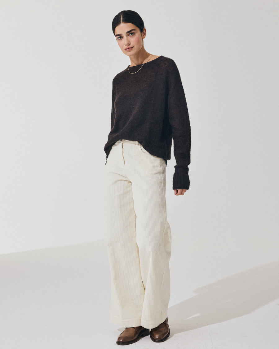 Scaglione BOAT NECK BOXY RAGLAN SEAMLESS EBANO