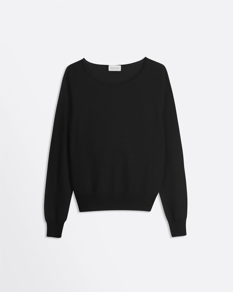 Scaglione BOAT NECK SEAMLESS MERINO BLACK