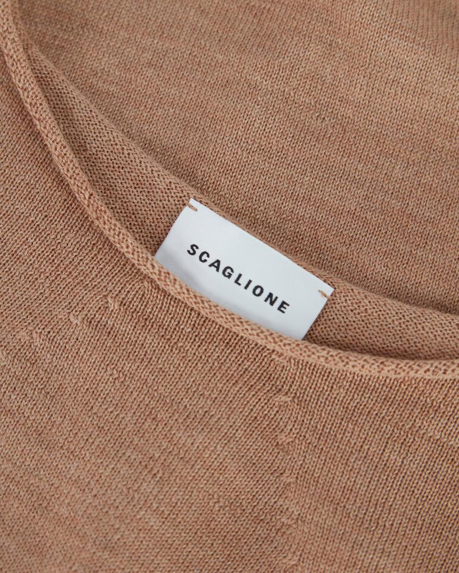 Scaglione BOAT NECK SEAMLESS MERINO CARAMEL