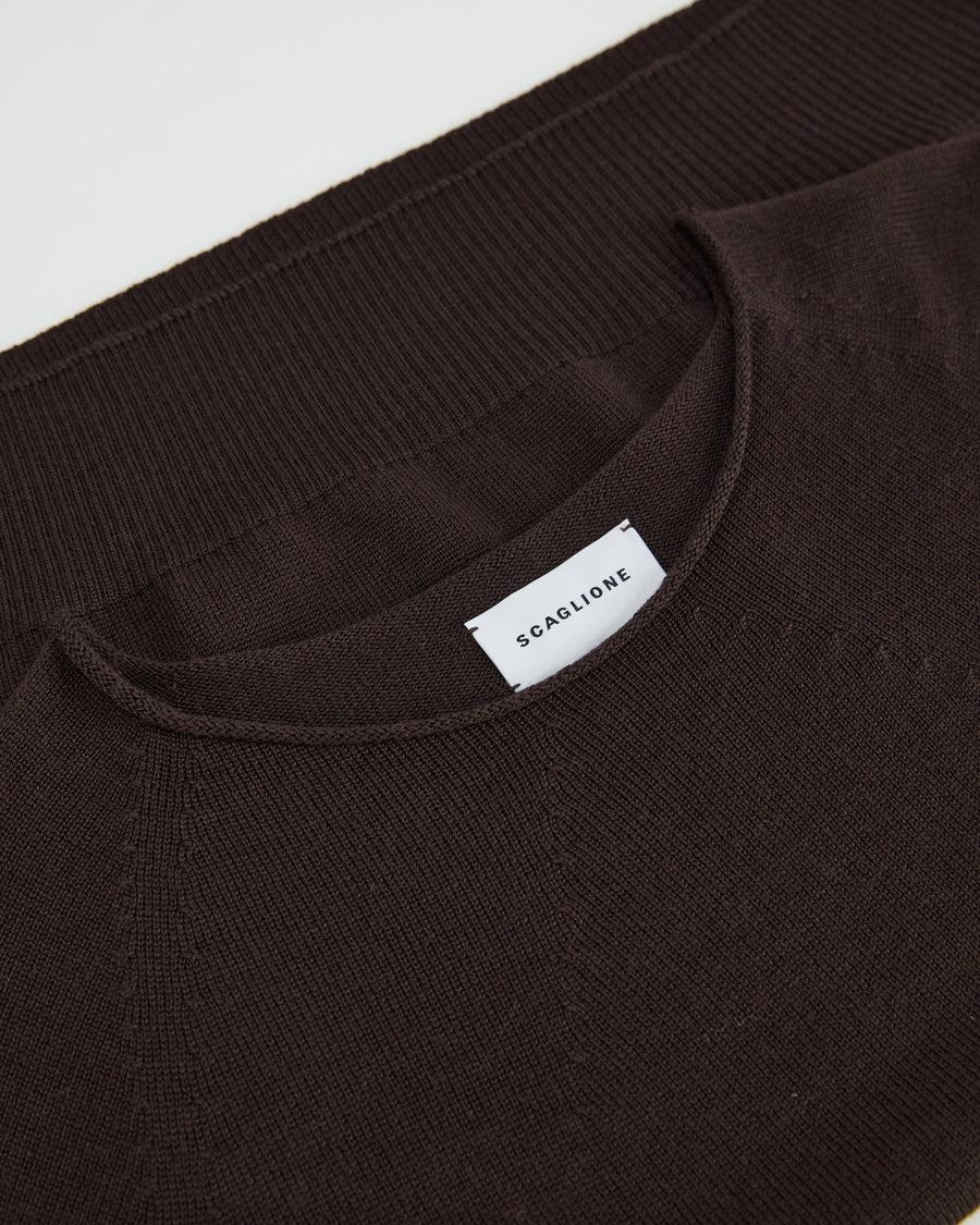 Scaglione BOAT NECK SEAMLESS MERINO EBANO