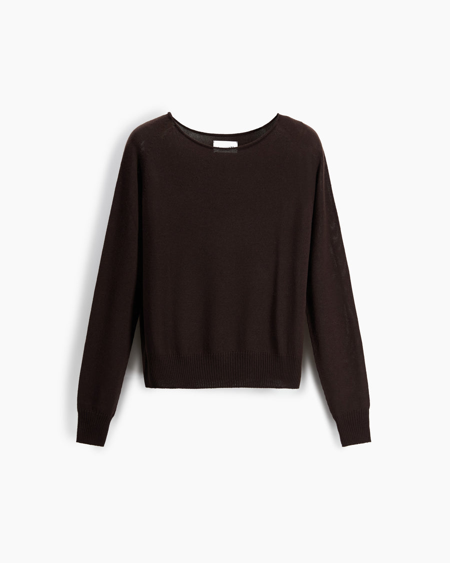 Scaglione BOAT NECK SEAMLESS MERINO EBANO