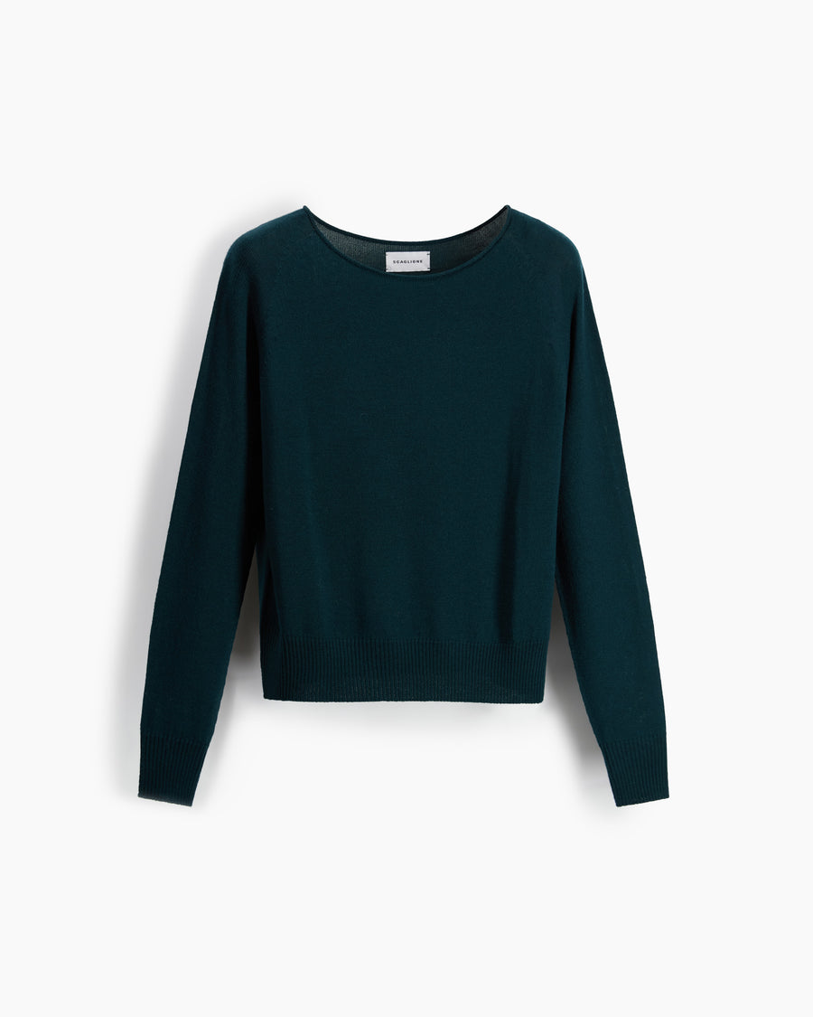 Scaglione BOAT NECK SEAMLESS MERINO FOREST