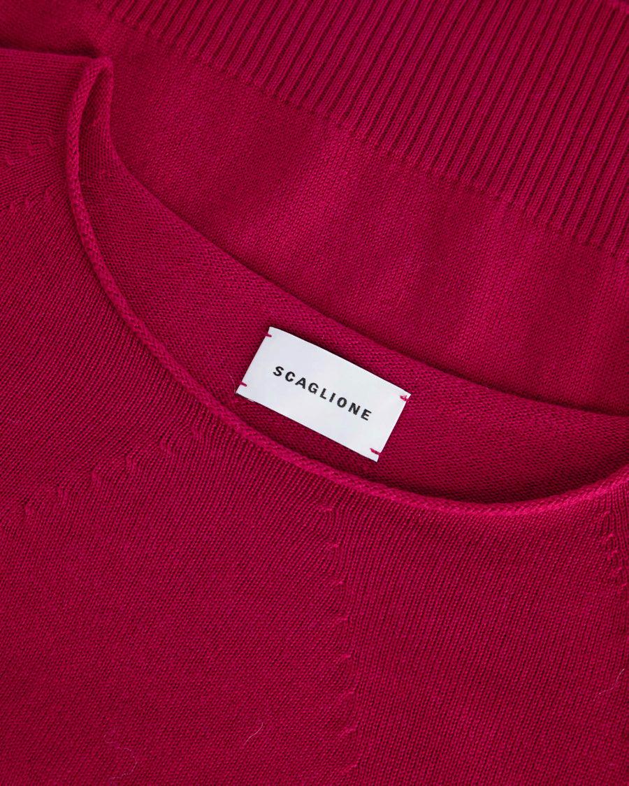 Scaglione BOAT NECK SEAMLESS MERINO MAGENTA