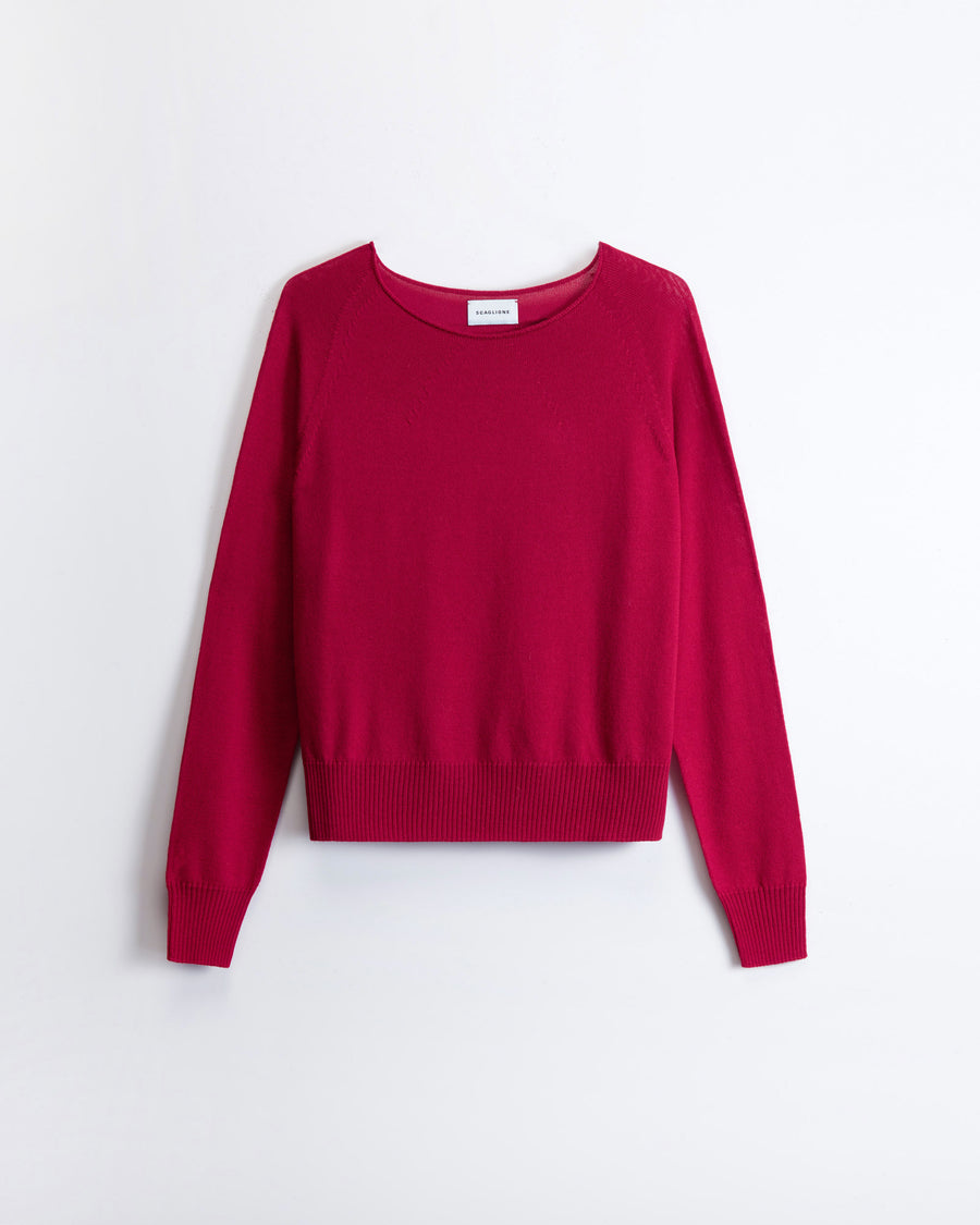 Scaglione BOAT NECK SEAMLESS MERINO MAGENTA
