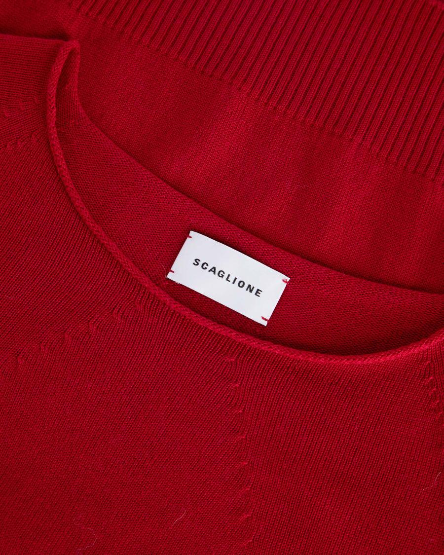 Scaglione BOAT NECK SEAMLESS MERINO STRAWBERRY