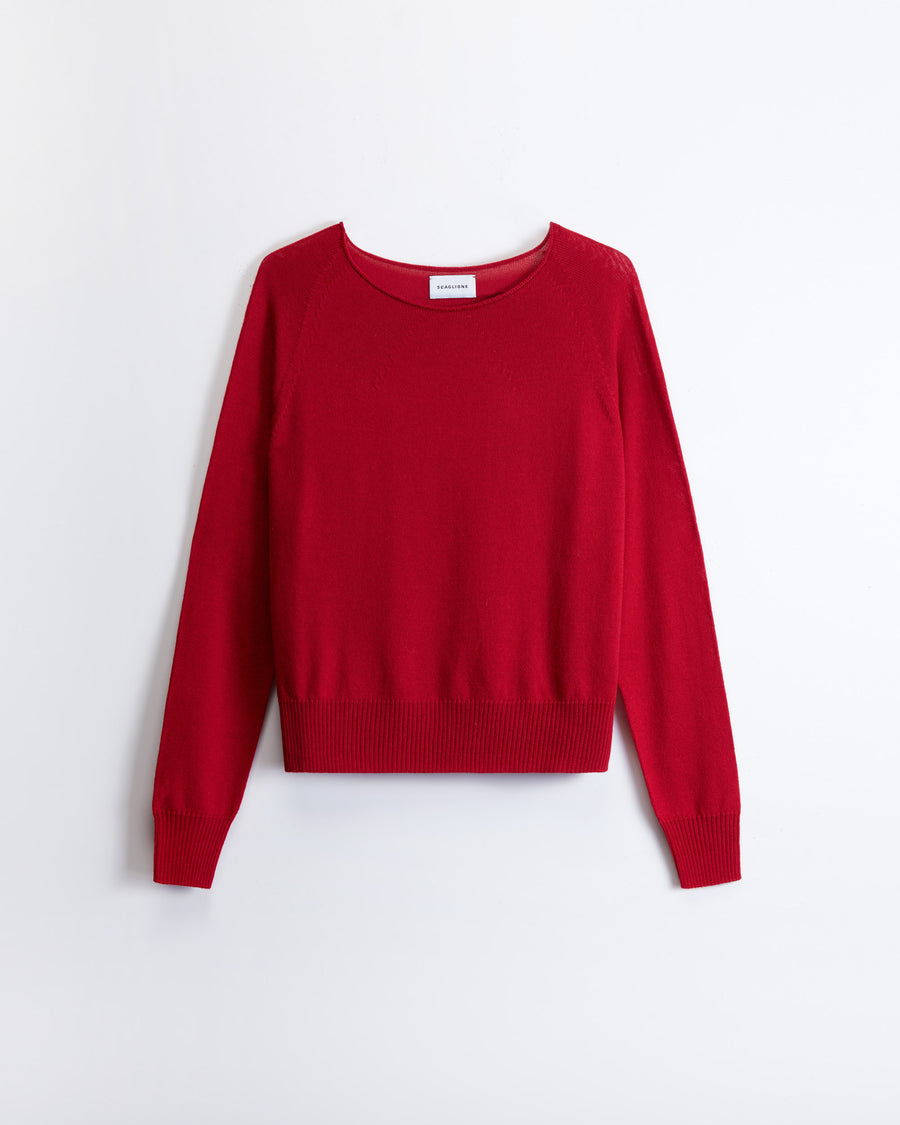 Scaglione BOAT NECK SEAMLESS MERINO STRAWBERRY