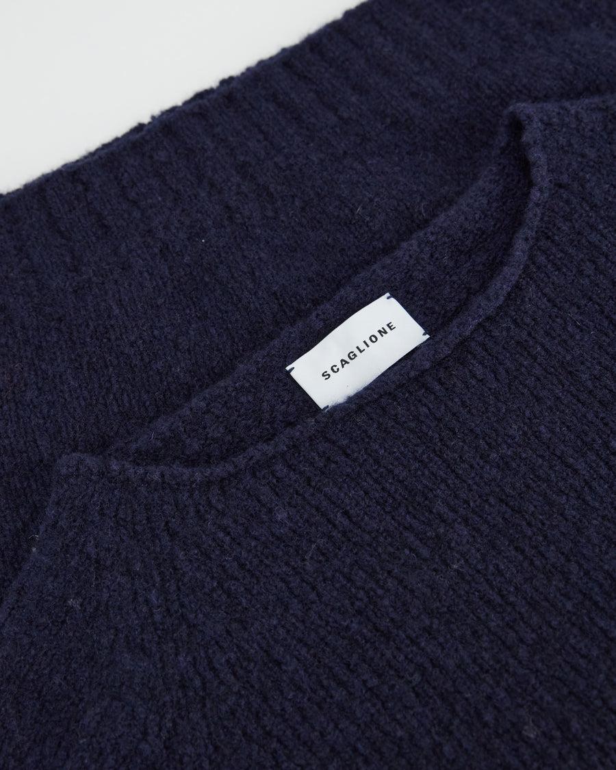 Scaglione BOAT SEAMLESS PUFFED CASHMERE NAVY