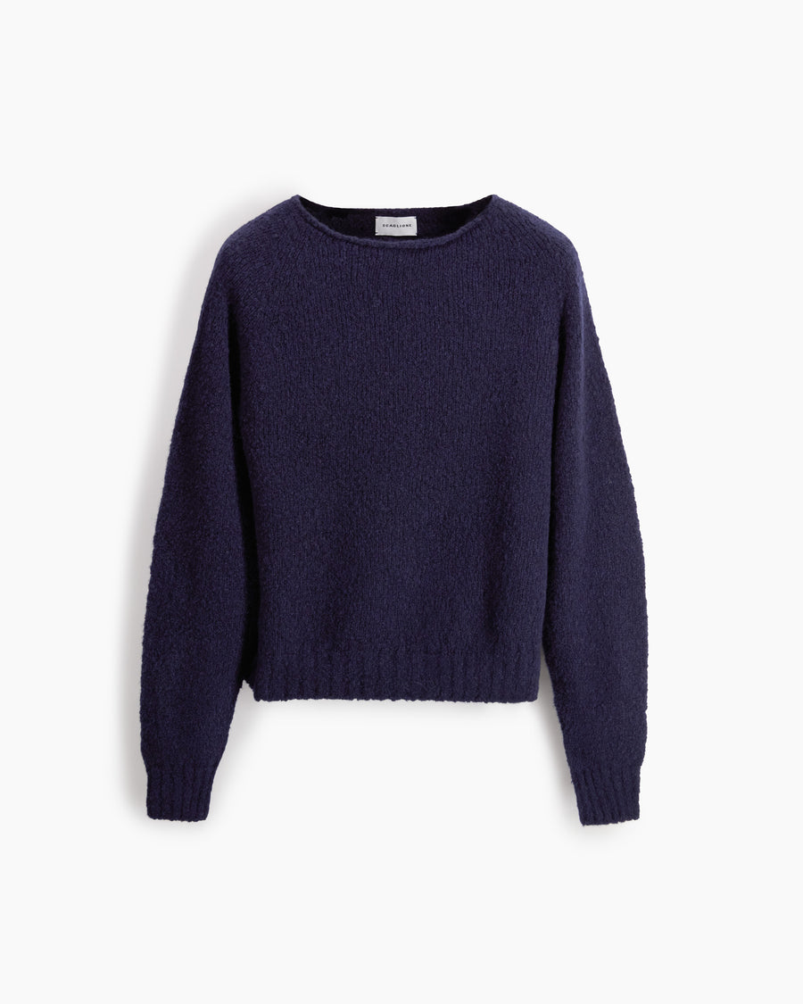 Scaglione BOAT SEAMLESS PUFFED CASHMERE NAVY