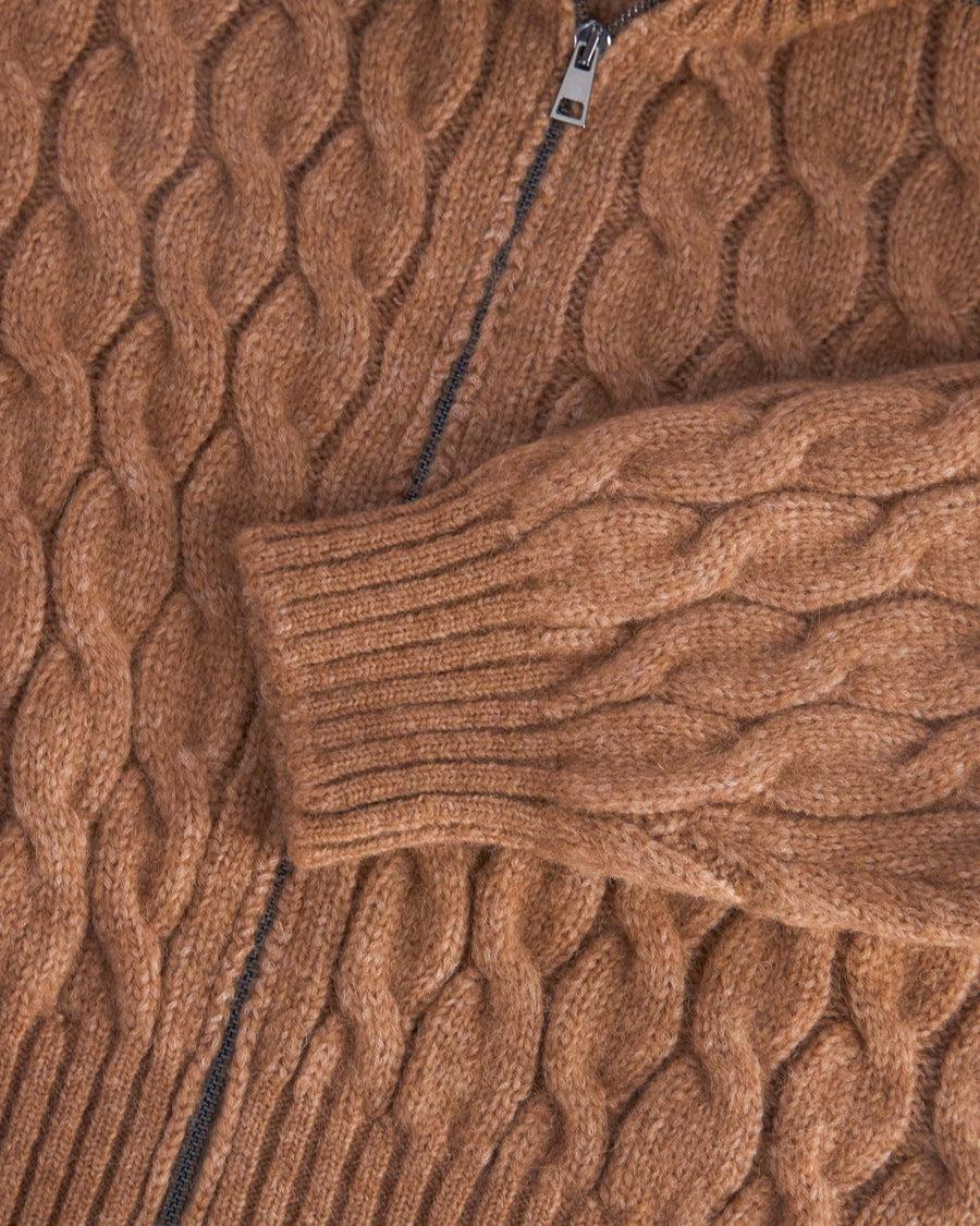 Scaglione BOMBER CORTO ZIP CABLES CARAMEL