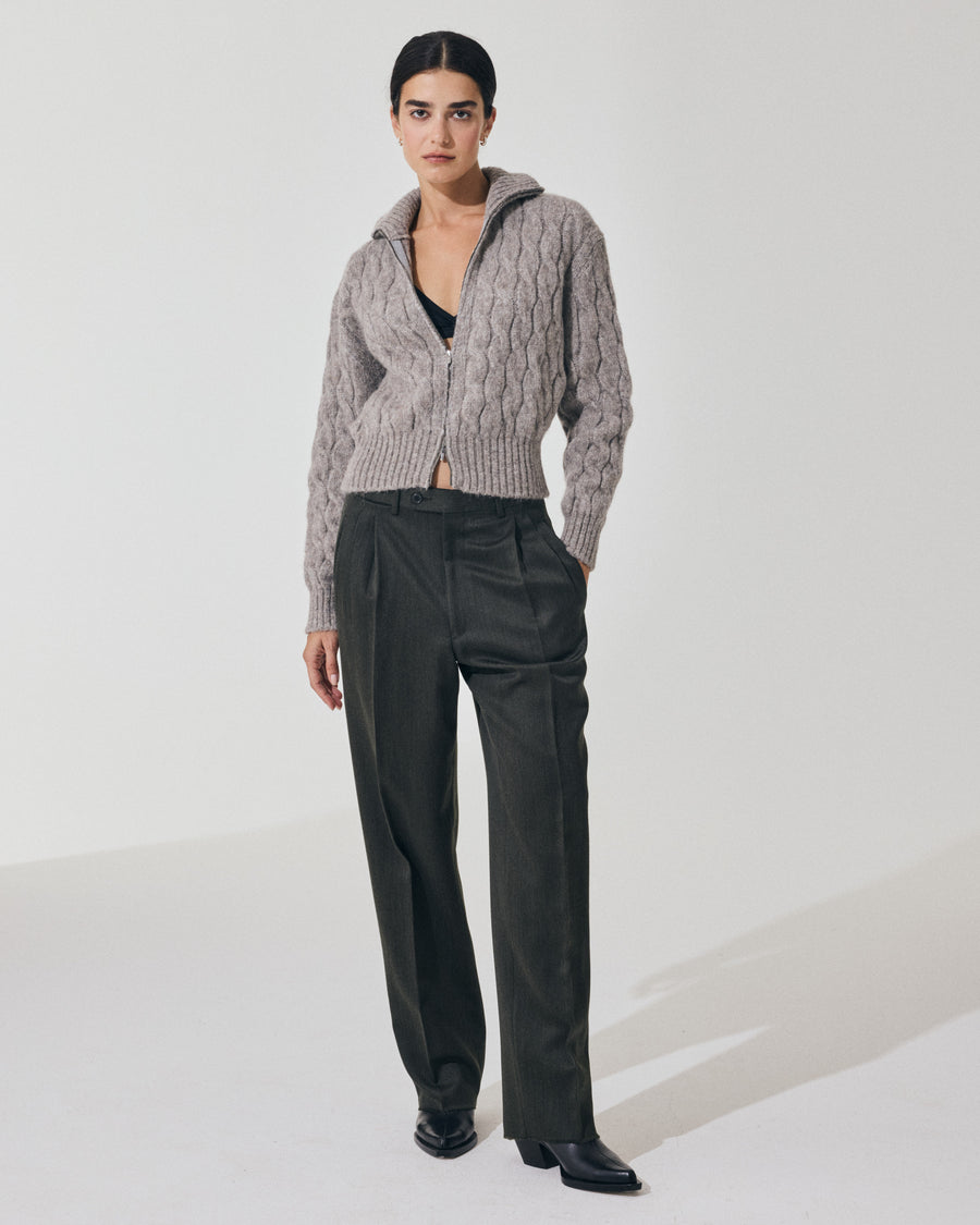 Scaglione BOMBER CORTO ZIP CABLES LTGREY