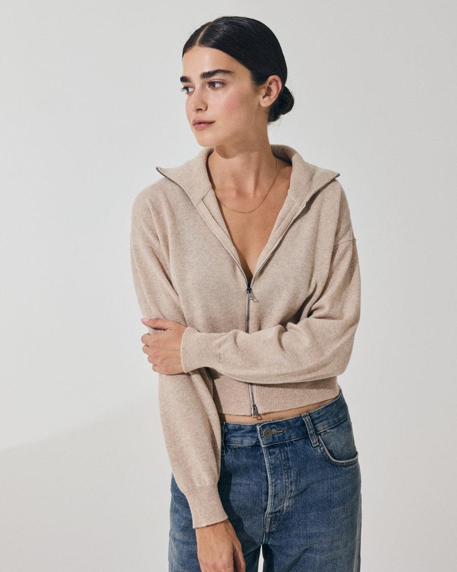 Scaglione BOMBER ZIP CASH BLEND SAND