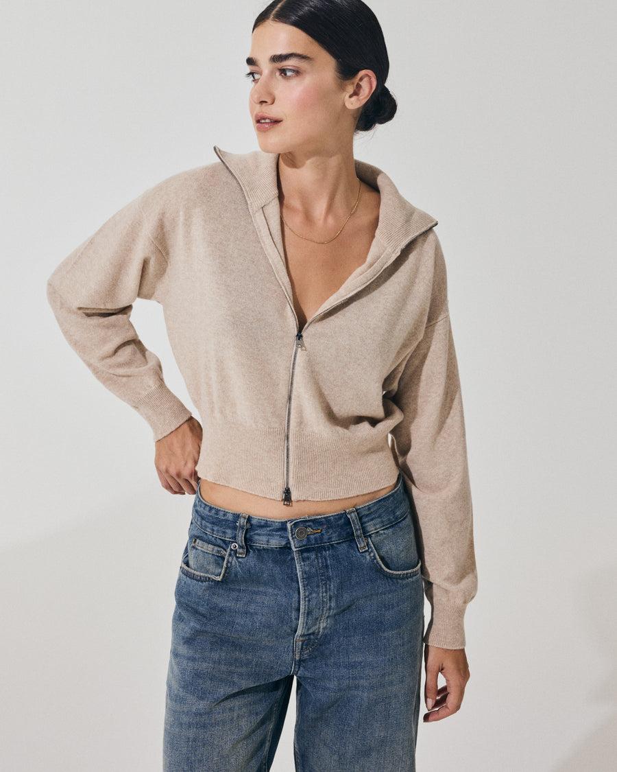 Scaglione BOMBER ZIP CASH BLEND SAND