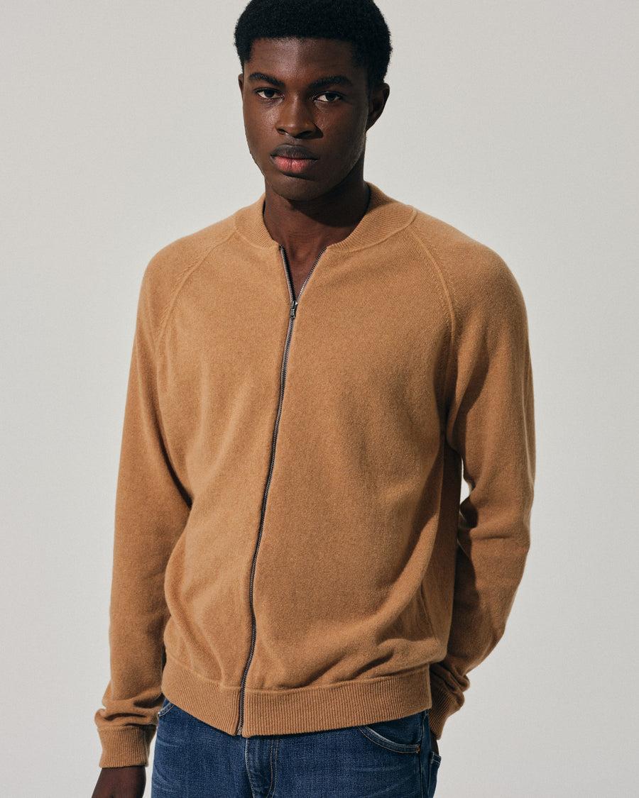 Scaglione BOMBER ZIP LEGGERO CARAMEL