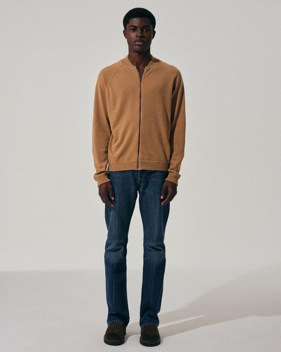 Scaglione BOMBER ZIP LEGGERO CARAMEL