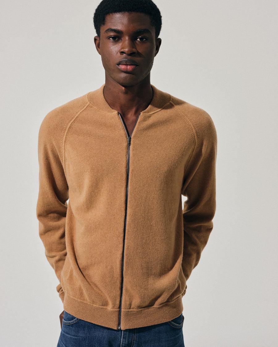 Scaglione BOMBER ZIP LEGGERO CARAMEL