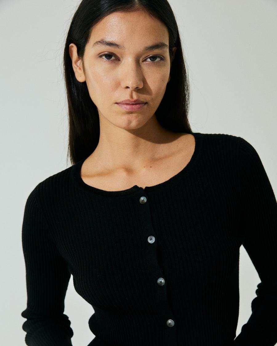 Scaglione CARDIGAN CROP COSTINA FINELUX BLACK