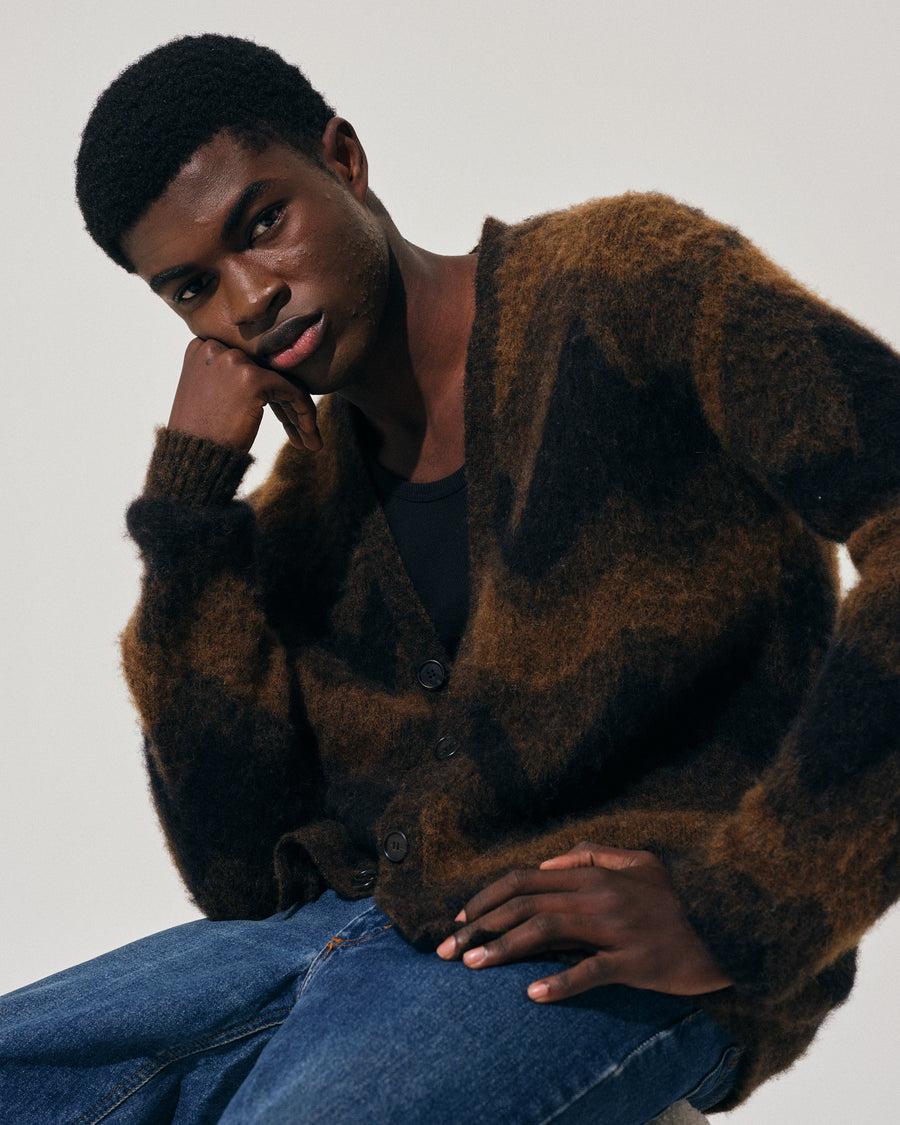 Scaglione CARDIGAN JQD ZIGZAGBRUSHED RUST