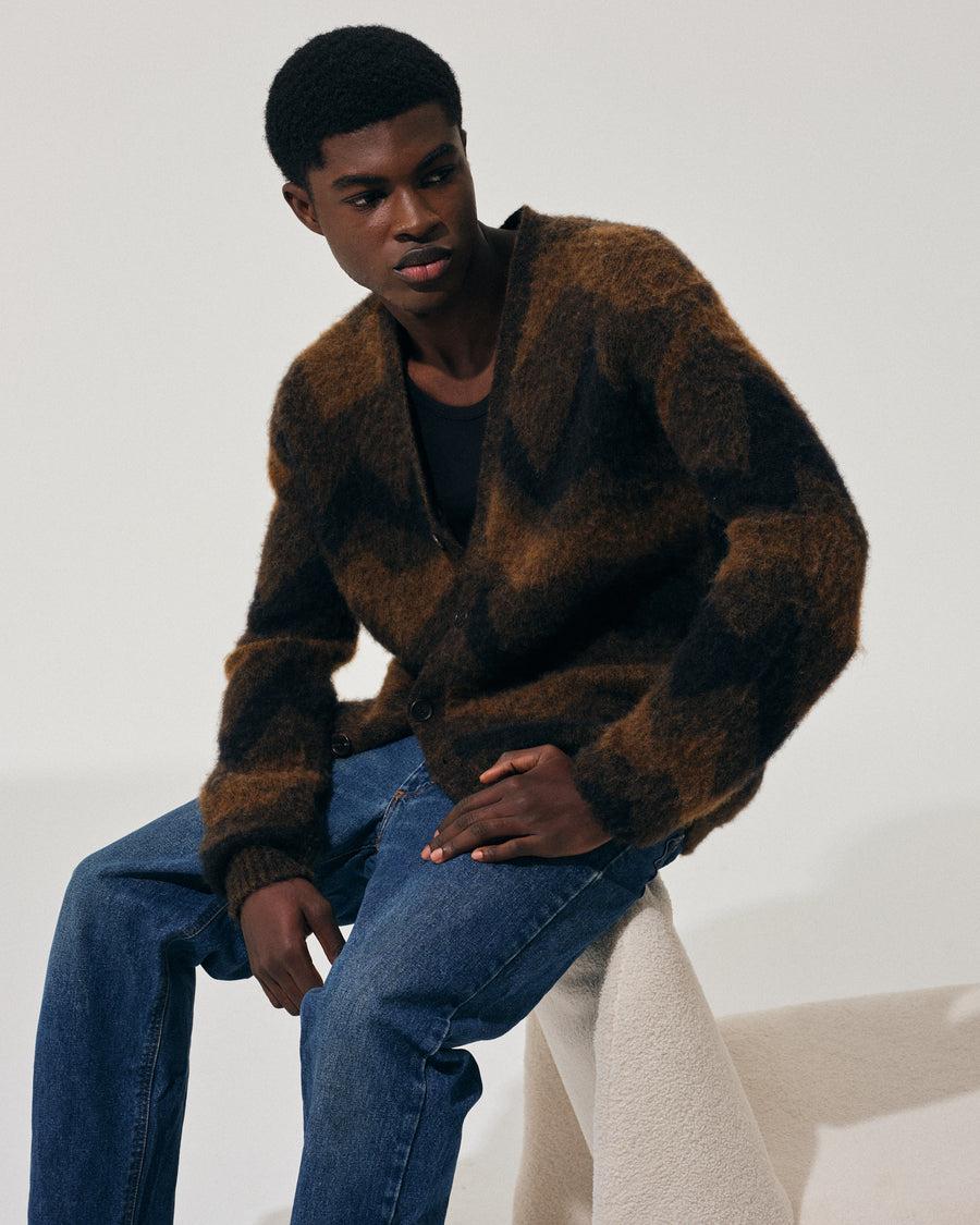 Scaglione CARDIGAN JQD ZIGZAGBRUSHED RUST