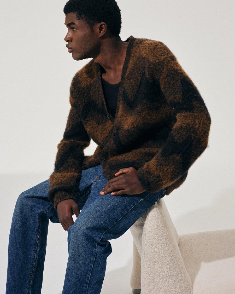 Scaglione CARDIGAN JQD ZIGZAGBRUSHED RUST