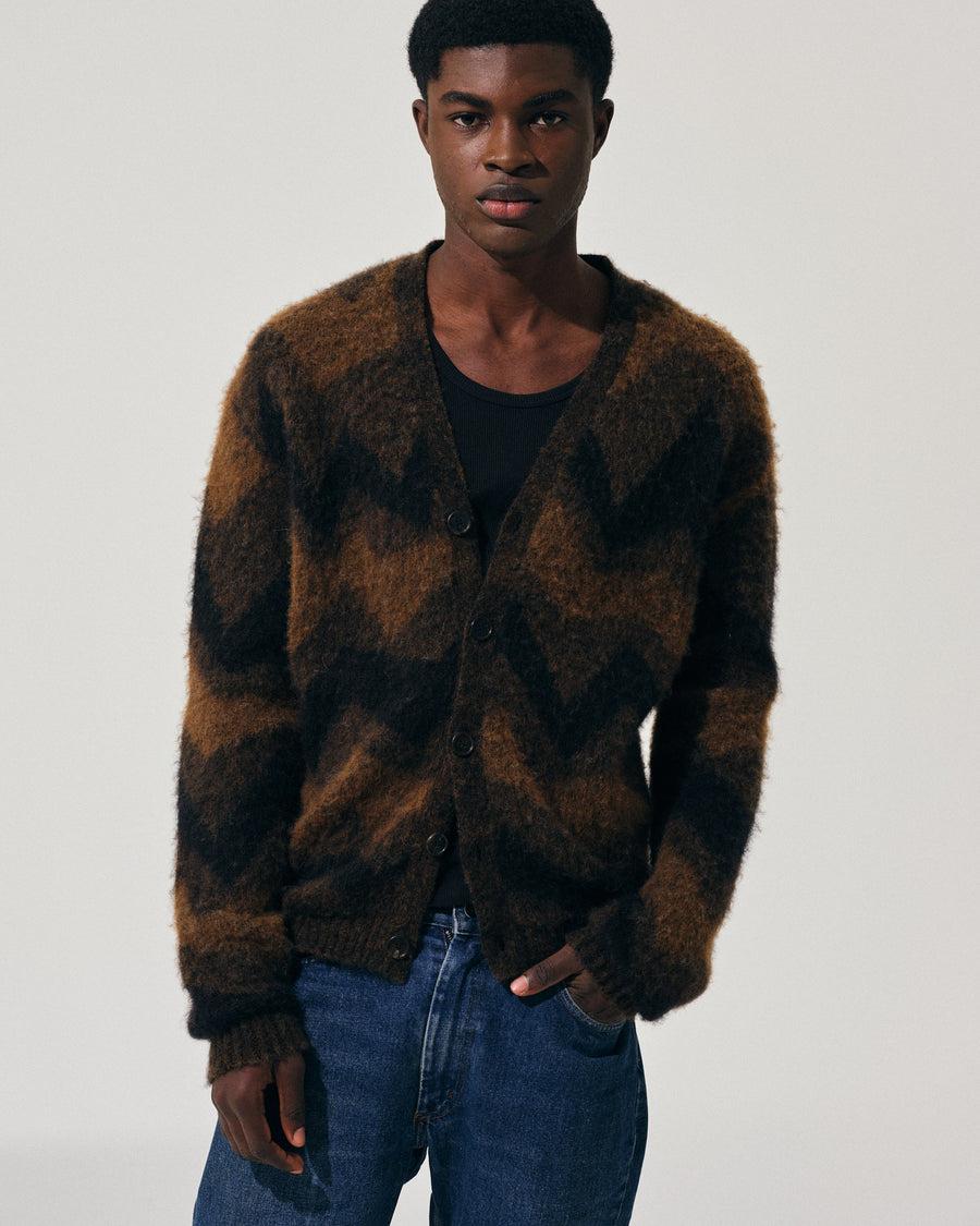 Scaglione CARDIGAN JQD ZIGZAGBRUSHED RUST