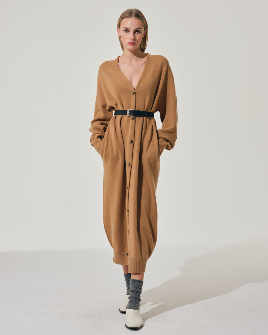 Scaglione CARDIGAN LUNGO SEAMLESS CARAMEL