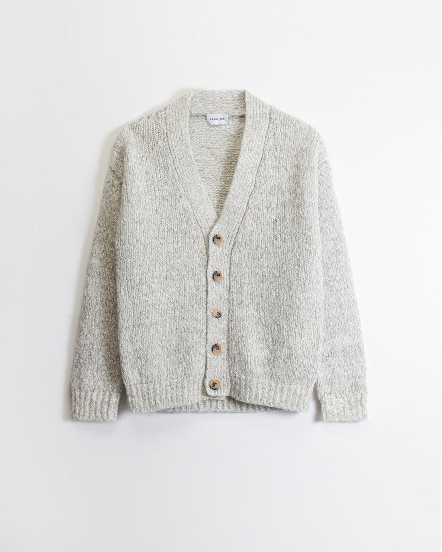 Scaglione CARDIGAN OVER MOULINE' GREY