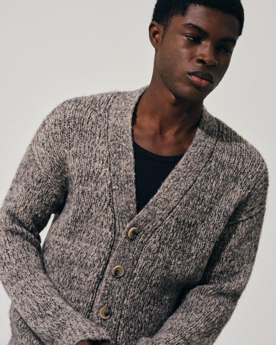 Scaglione CARDIGAN OVER MOULINE' TAUPE