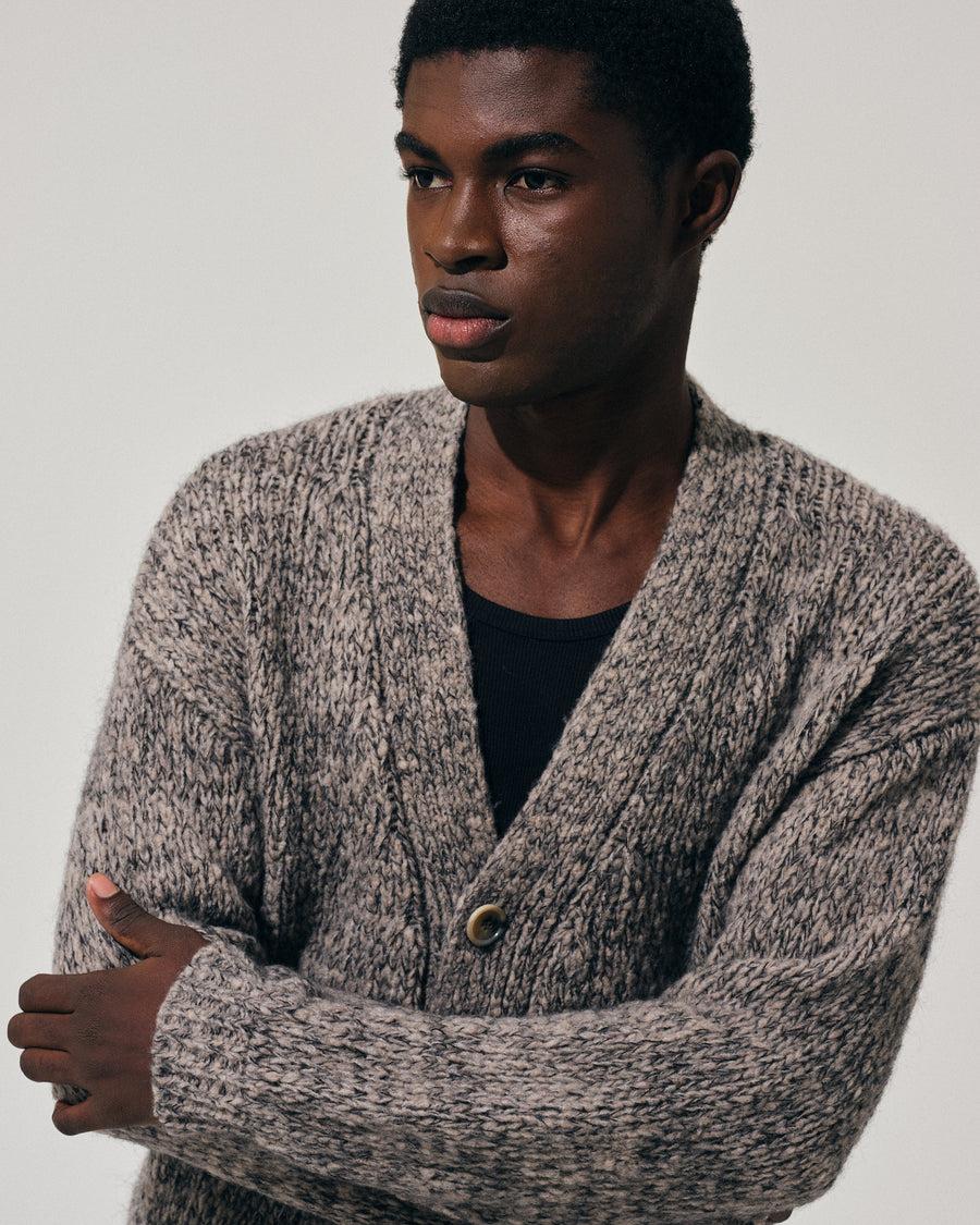 Scaglione CARDIGAN OVER MOULINE' TAUPE