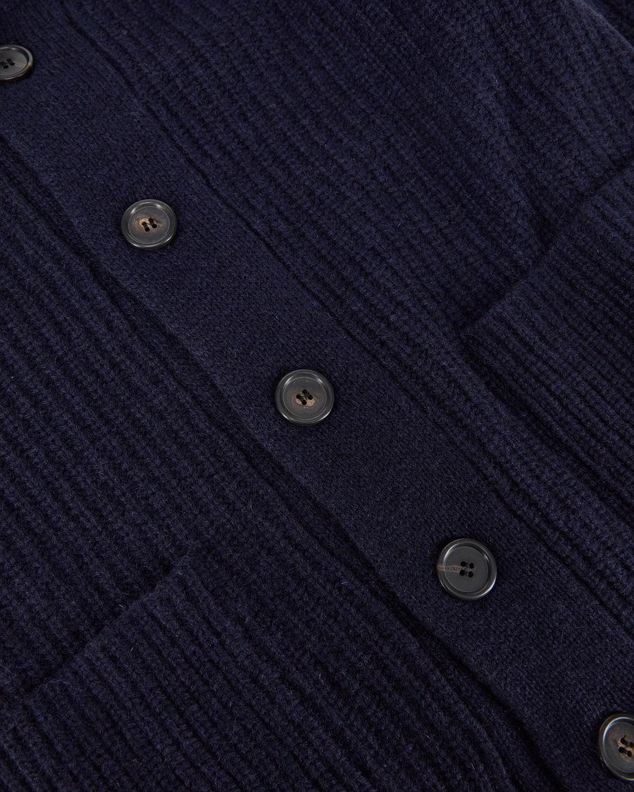 Scaglione CARDIGAN PANNOCCHIA HYBRD CASHMERE NAVY