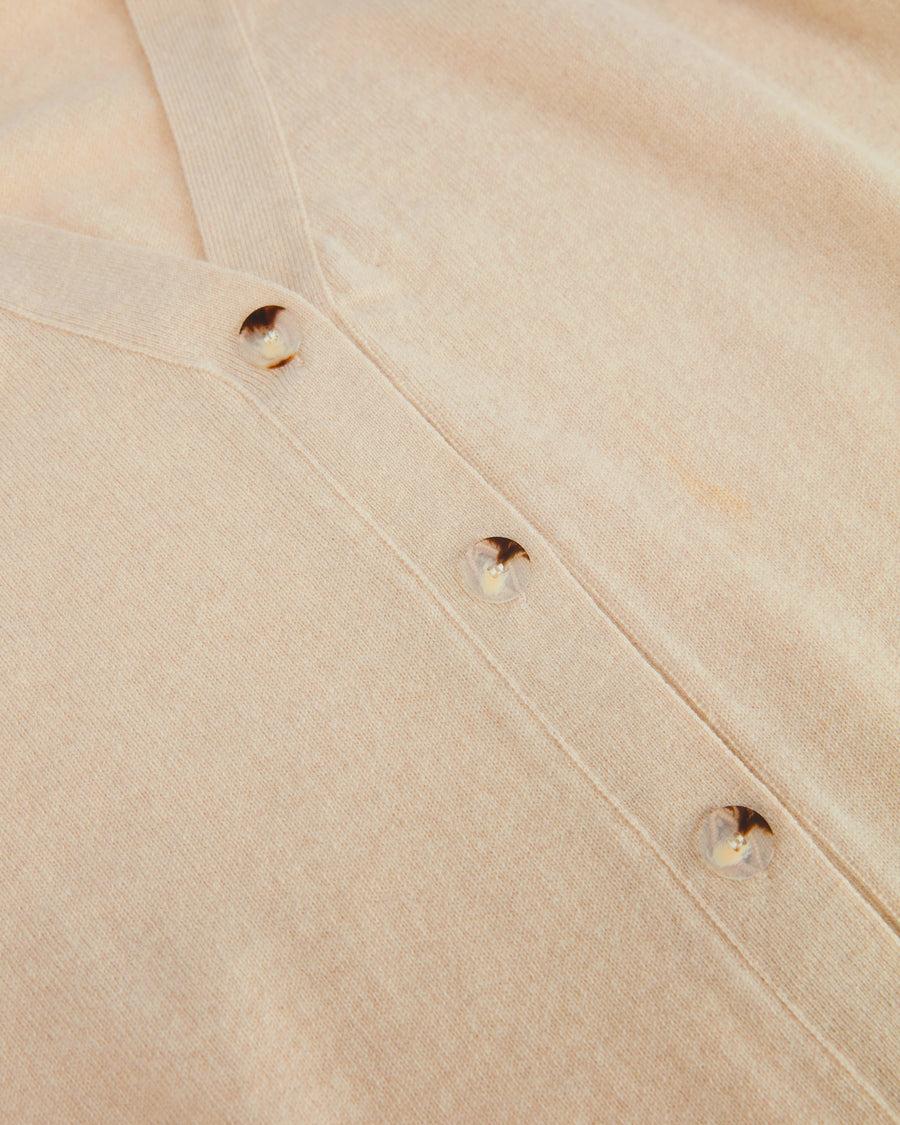 Scaglione CARDIGAN RAGLAN RIBBED SIDES BEIGE