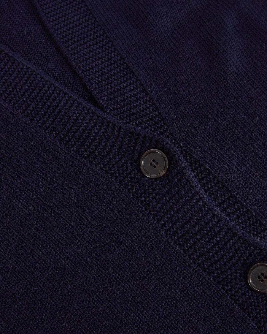 Scaglione CARDIGAN RAGLAN SEAMLESS MERINO NAVY