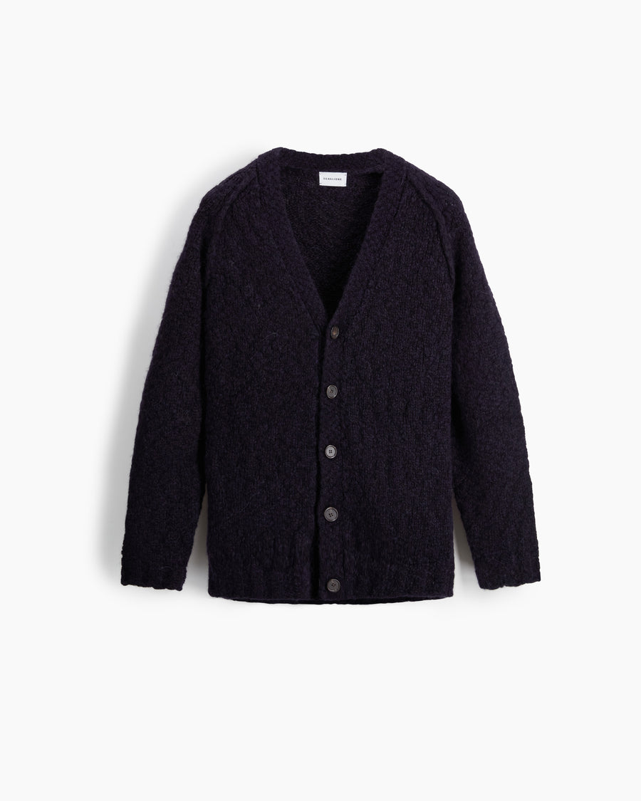 Scaglione CARDIGAN RAGLAN SOFT ALPACA NAVY