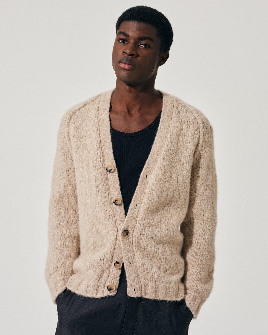 Scaglione CARDIGAN RAGLAN SOFT ALPACA SAND