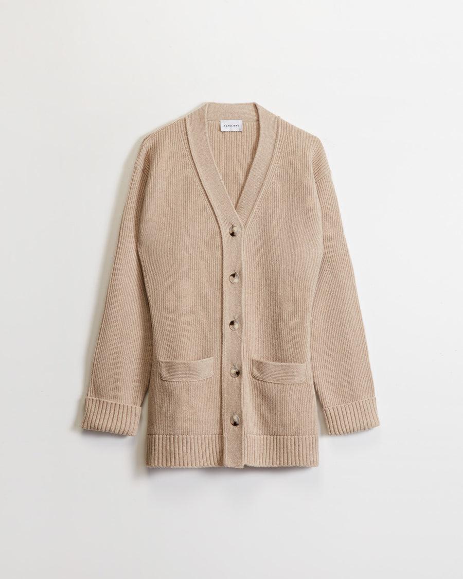 Scaglione CARDIGAN TIGHT FULLNEEDLE SAND