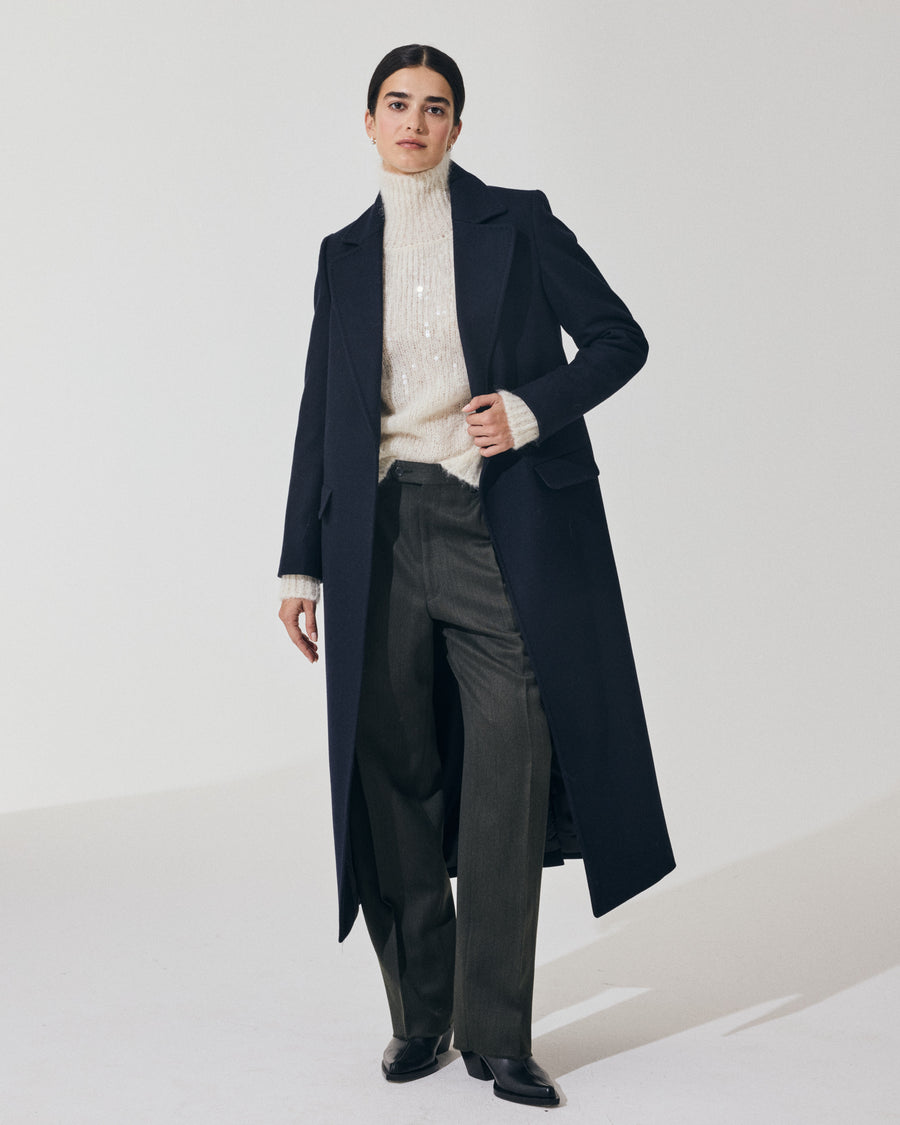 Scaglione COAT PETTO SEMPLICE NAVY