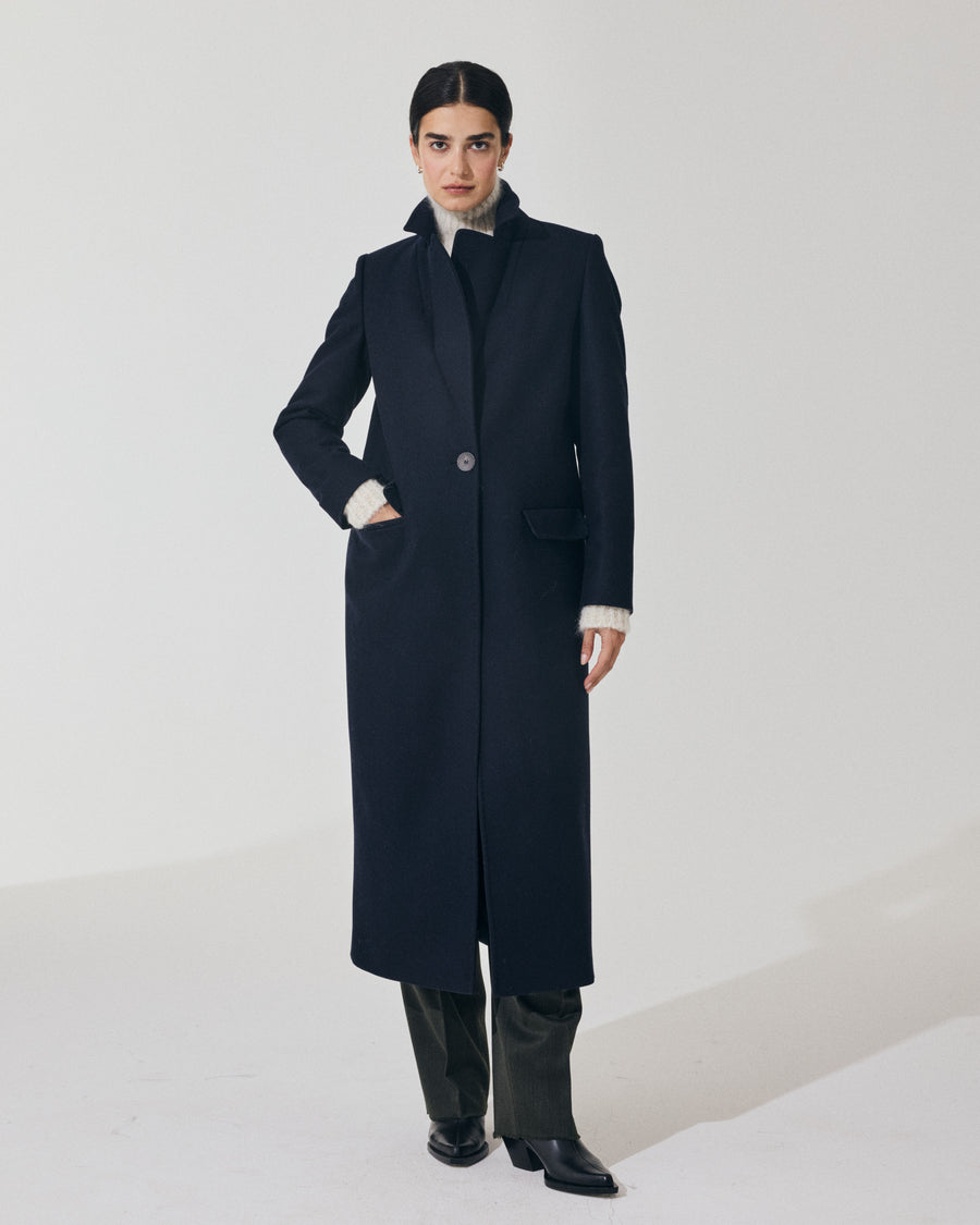 Scaglione COAT PETTO SEMPLICE NAVY