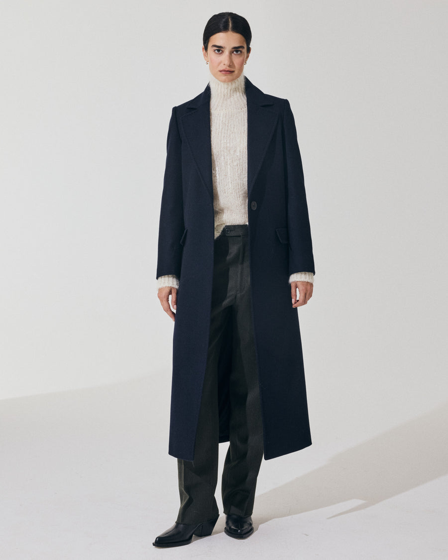 Scaglione COAT PETTO SEMPLICE NAVY