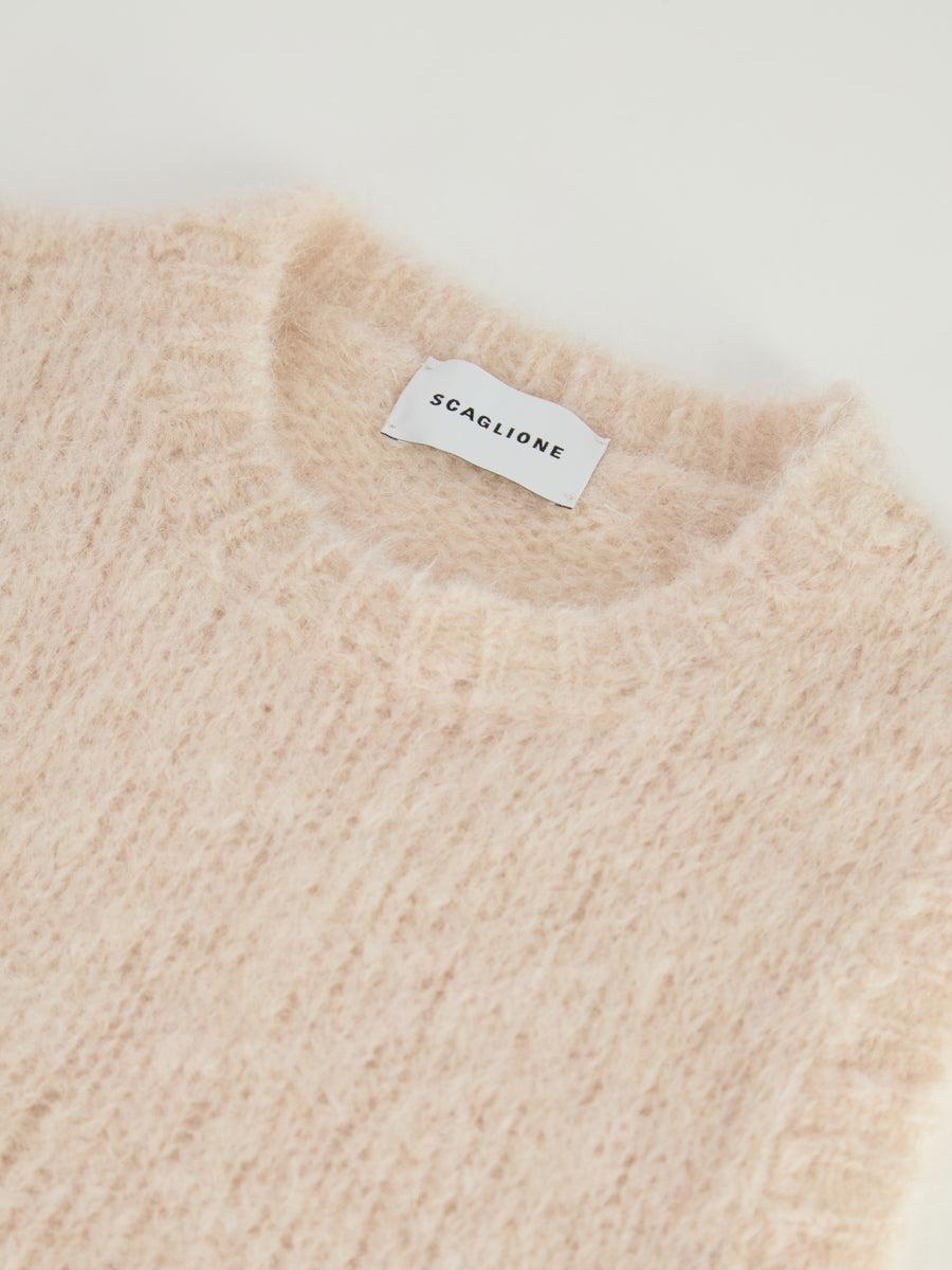 Scaglione GILET CREW NECK SAND