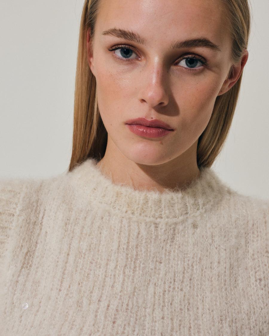 Scaglione GILET ROUND N. PAILLETTES MILK