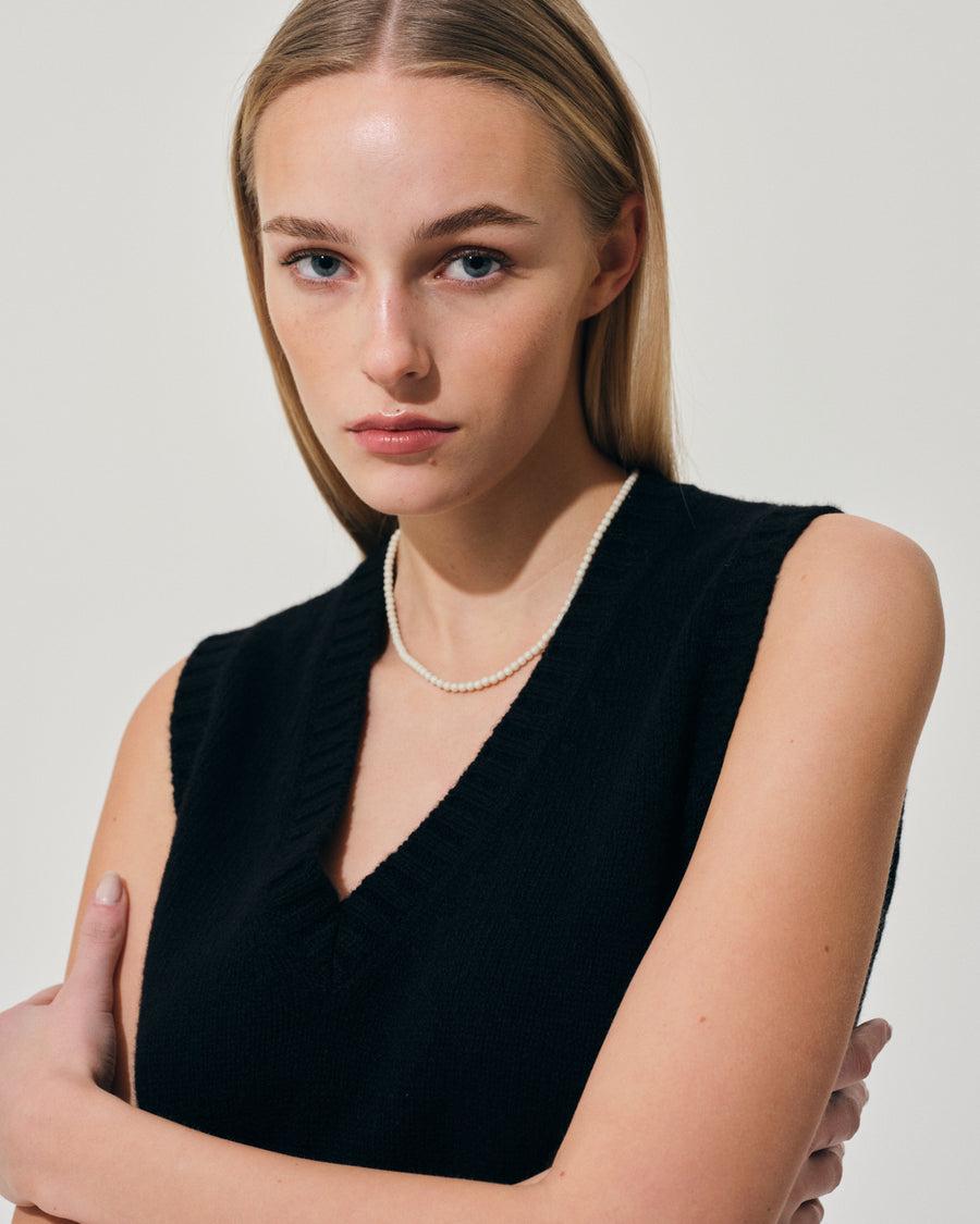 Scaglione GILET SOFT HYBRID CASHMERE BLACK