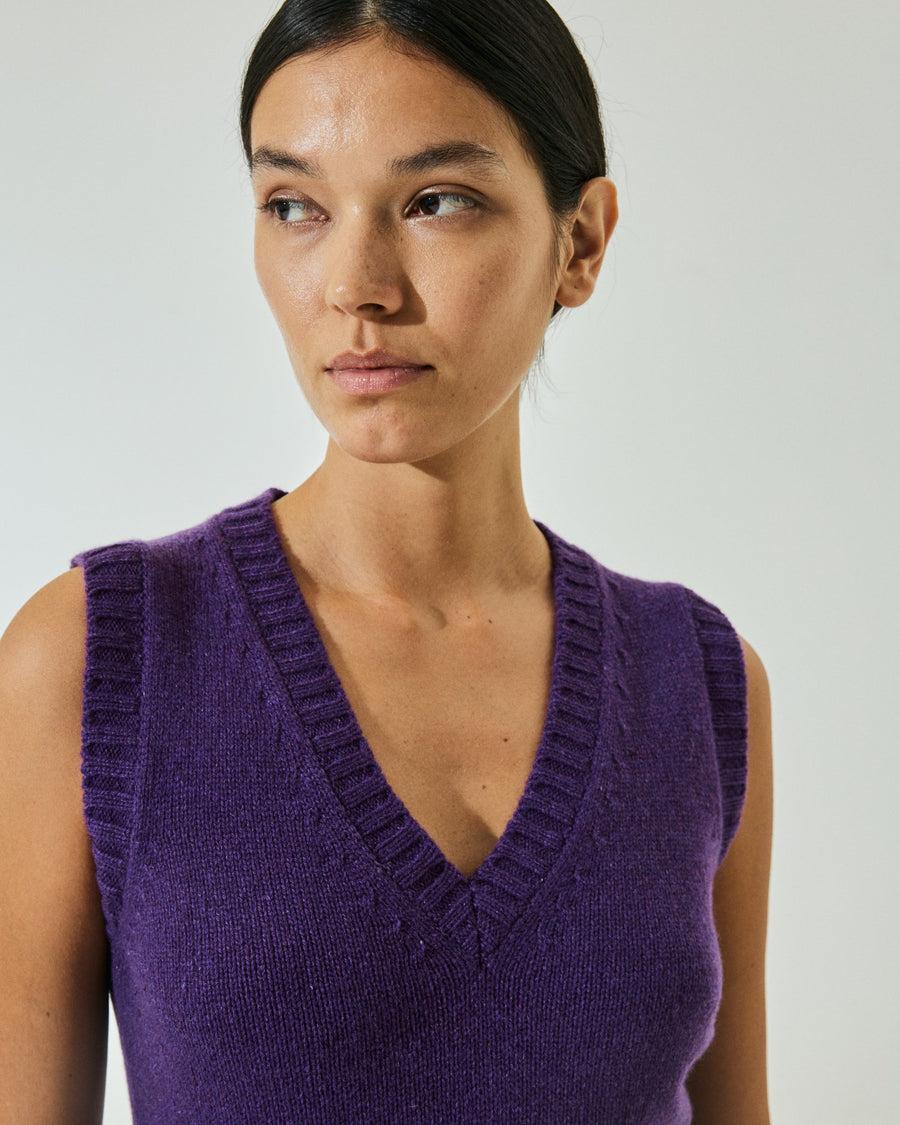 Scaglione GILET SOFT HYBRID CASHMERE PURPLE