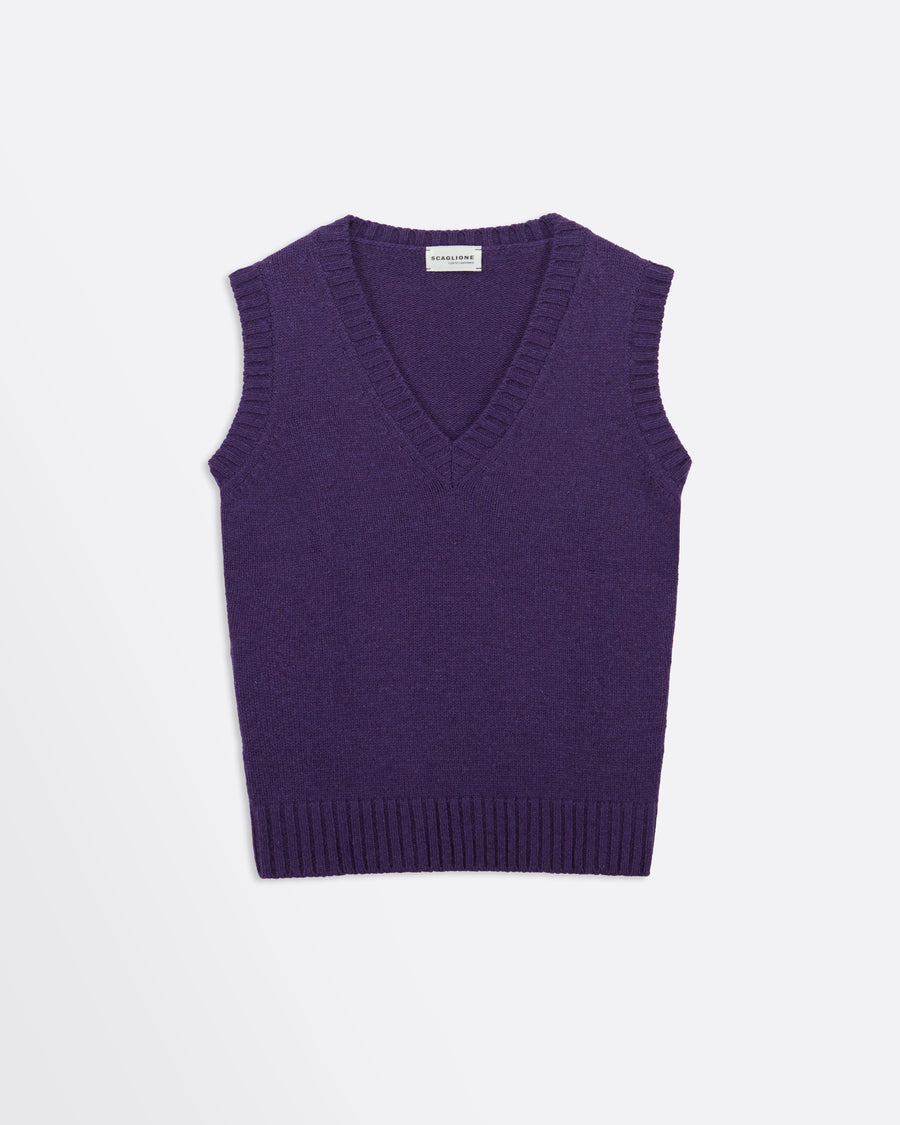 Scaglione GILET SOFT HYBRID CASHMERE PURPLE