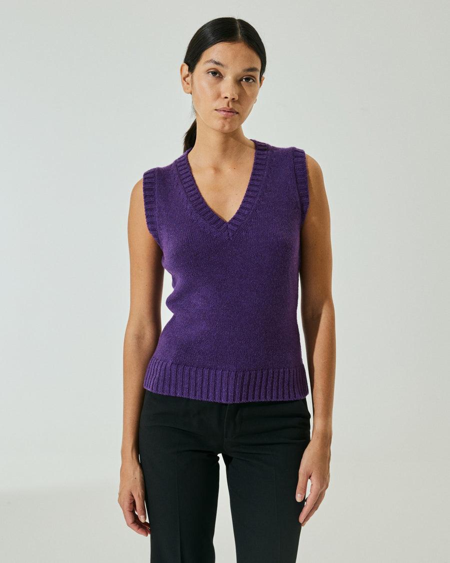 Scaglione GILET SOFT HYBRID CASHMERE PURPLE