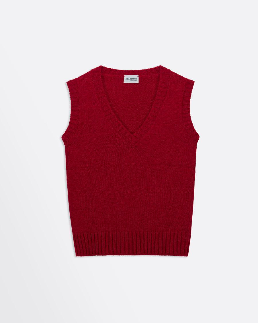 Scaglione GILET SOFT HYBRID CASHMERE RED