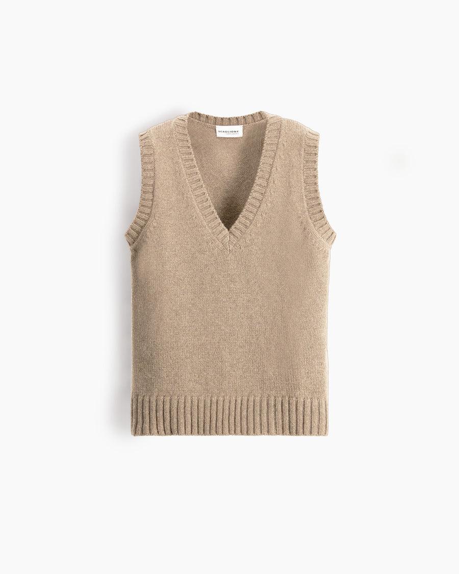 Scaglione GILET SOFT HYBRID CASHMERE SAND