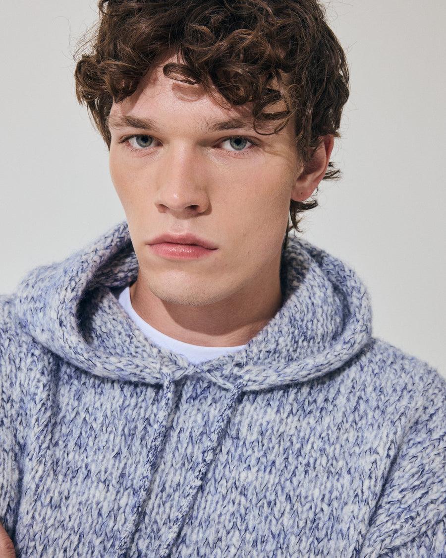 Scaglione HOODIE OVER MOULINE' NAVY